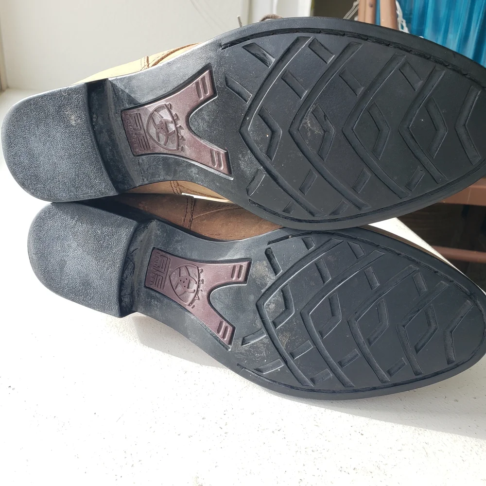 Womens Ariat Heritage Paddock Kittie Fringe Tan Leather Ankle Boots Size 8M - Picture 9 of 10